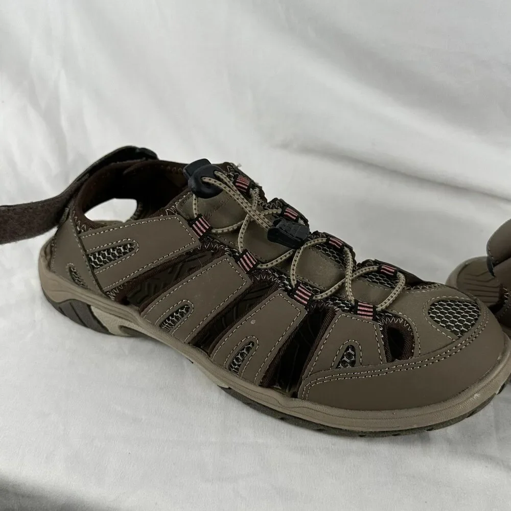 Eddie Bauer Womens Leather Sandals Hiking Walking Sport Blakely Brown Tan Pink 9